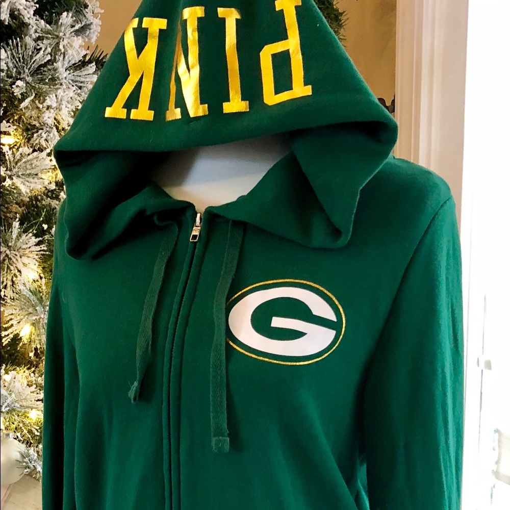 VS PINK Gold Packers Zip-up Hoodie